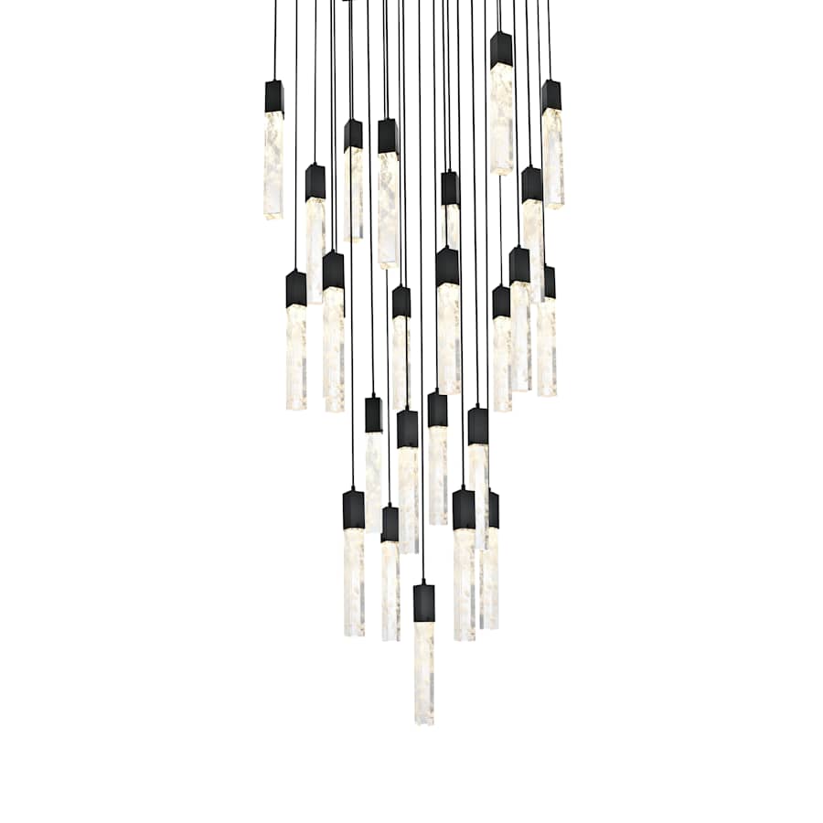 Elegant Lighting Aurora 30" Wide Crystal Multi Light Pendant