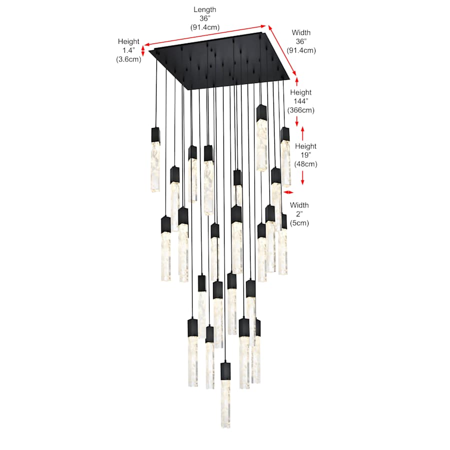 Elegant Lighting Aurora 36" Wide Crystal Chandelier
