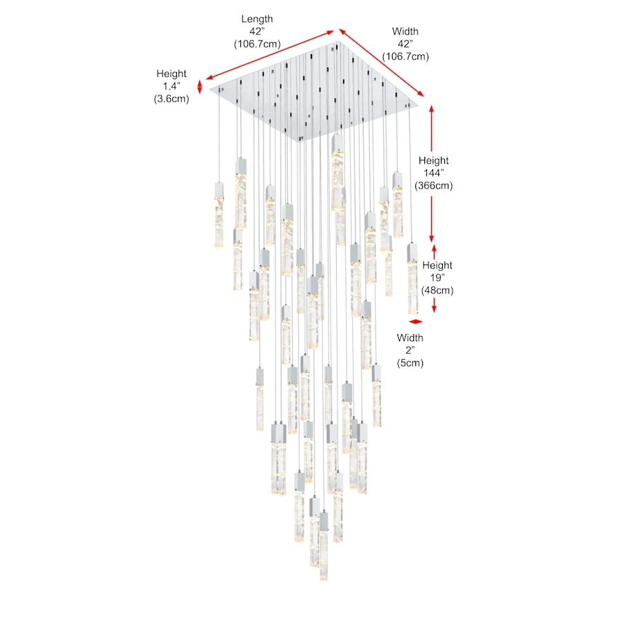 Elegant Lighting Aurora 42" Wide Crystal Chandelier