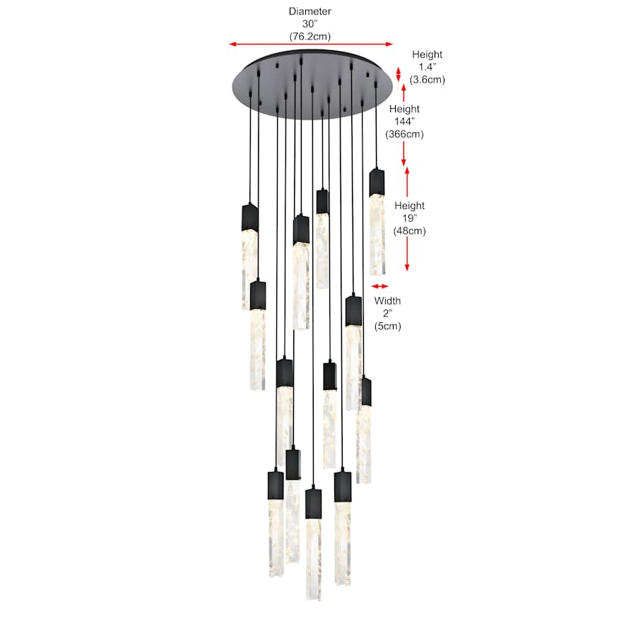 Elegant Lighting Aurora 30" Wide Crystal Chandelier