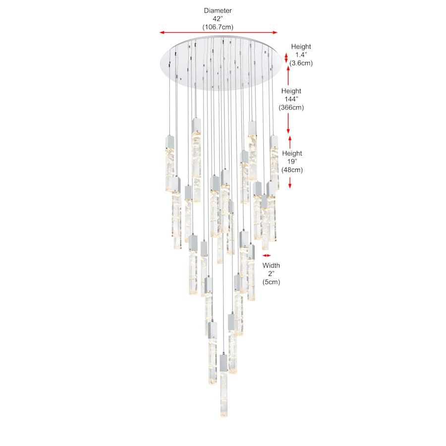 Elegant Lighting Aurora 42" Wide Crystal Chandelier
