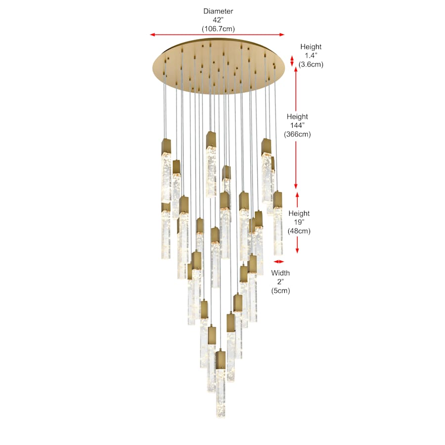 Elegant Lighting Aurora 42" Wide Crystal Chandelier