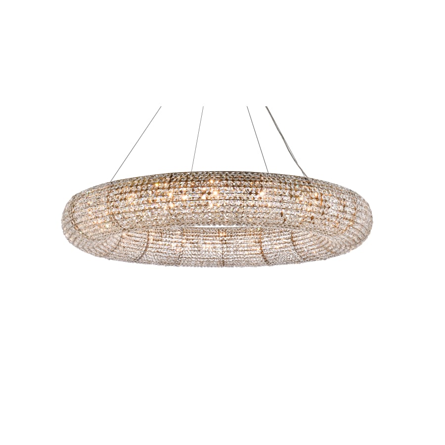 Elegant Lighting Paris 20 Light 52" Wide Crystal Ring Chandelier with Clear Royal Cut Crystals