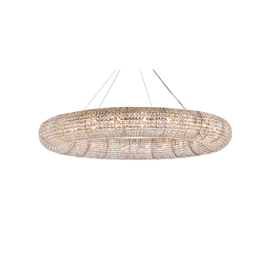 Elegant Lighting Paris 24 Light 59" Wide Crystal Ring Chandelier with Clear Royal Cut Crystals
