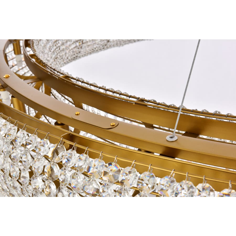 Elegant Lighting Paris 30 Light 71" Wide Crystal Ring Chandelier with Clear Royal Cut Crystals
