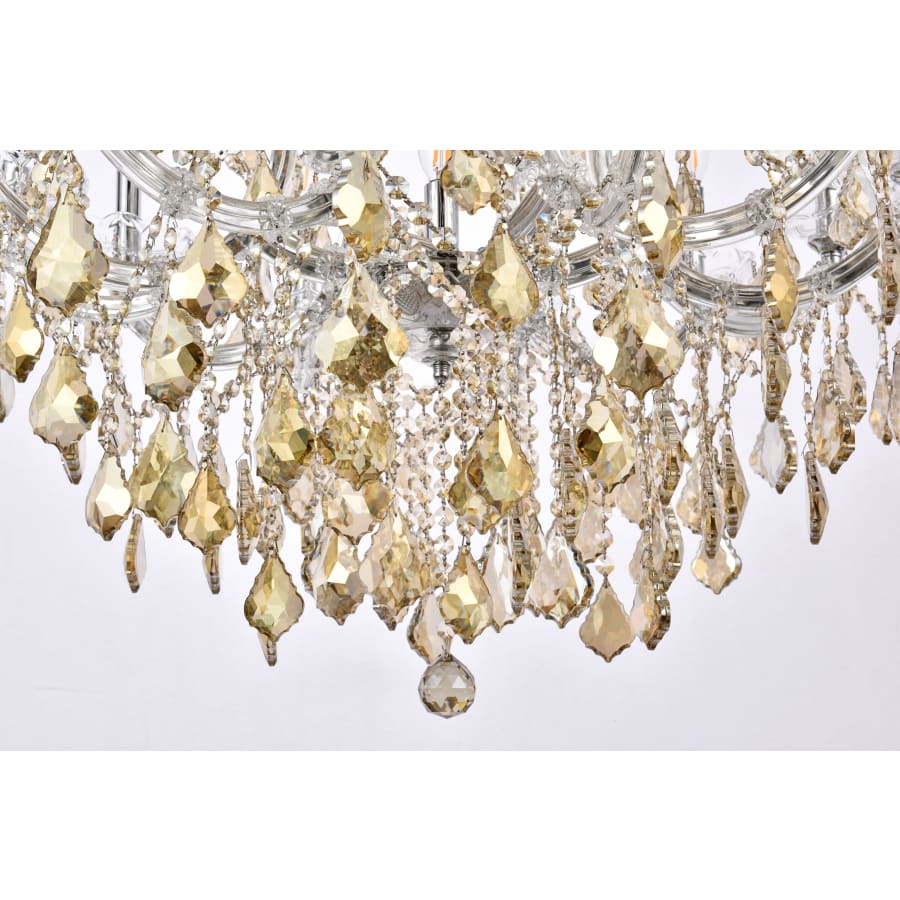 Elegant Lighting Maria Theresa 19 Light 30" Wide Crystal Chandelier with Golden Teak Royal Cut Crystals