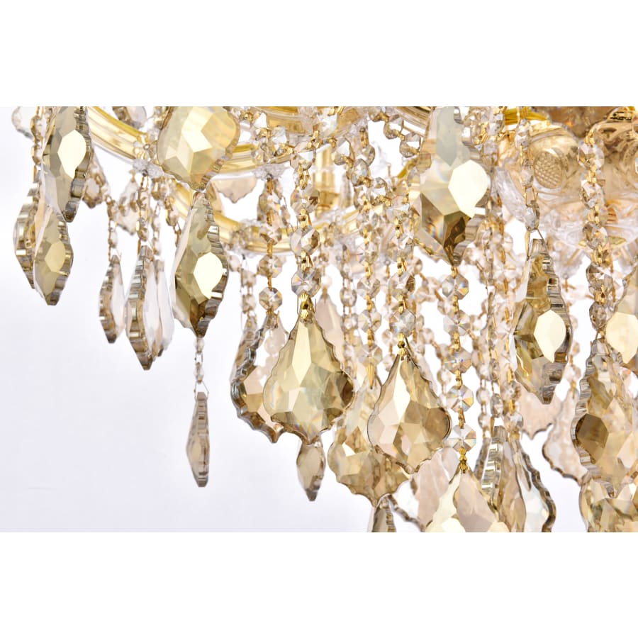 Elegant Lighting Maria Theresa 19 Light 30" Wide Crystal Chandelier with Golden Teak Royal Cut Crystals