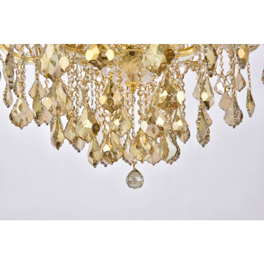 Elegant Lighting Maria Theresa 24 Light 36" Wide Crystal Chandelier with Golden Teak Royal Cut Crystals