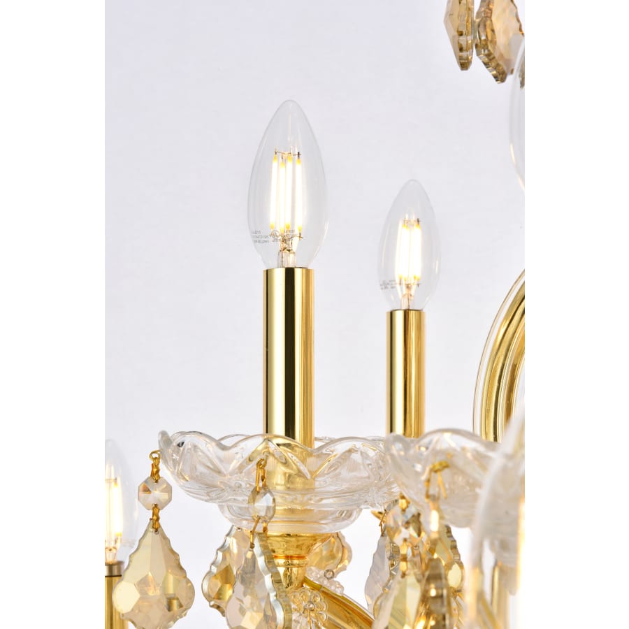 Elegant Lighting Maria Theresa 24 Light 36" Wide Crystal Chandelier with Golden Teak Royal Cut Crystals