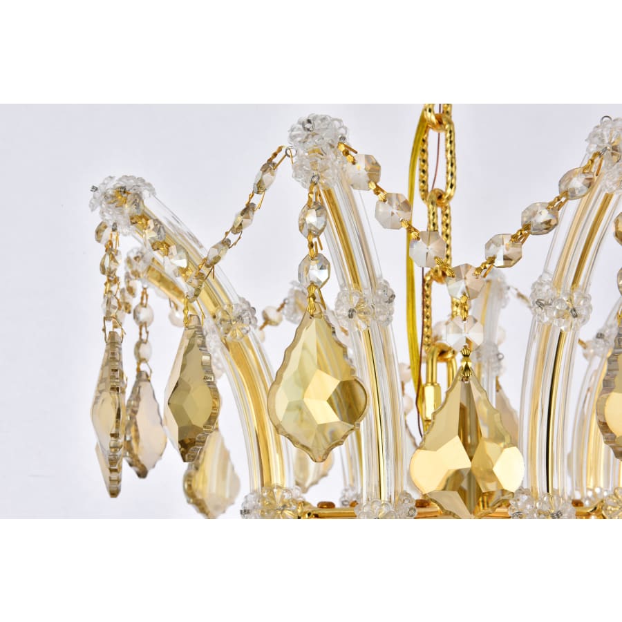 Elegant Lighting Maria Theresa 24 Light 36" Wide Crystal Chandelier with Golden Teak Royal Cut Crystals