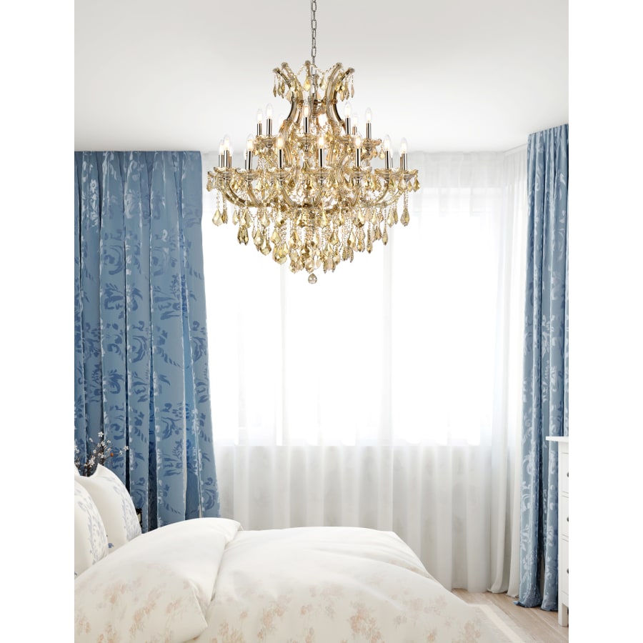 Elegant Lighting Maria Theresa 24 Light 36" Wide Crystal Chandelier with Golden Teak Royal Cut Crystals
