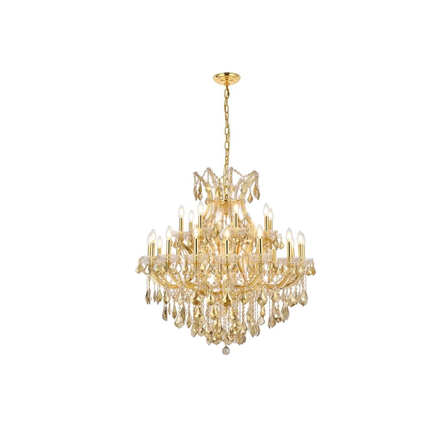 Elegant Lighting Maria Theresa 24 Light 36" Wide Crystal Chandelier with Golden Teak Royal Cut Crystals