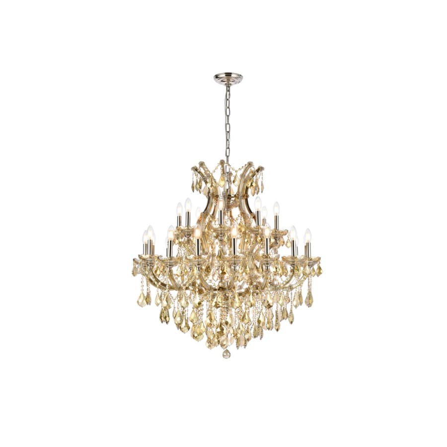 Elegant Lighting Maria Theresa 24 Light 36" Wide Crystal Chandelier with Golden Teak Royal Cut Crystals