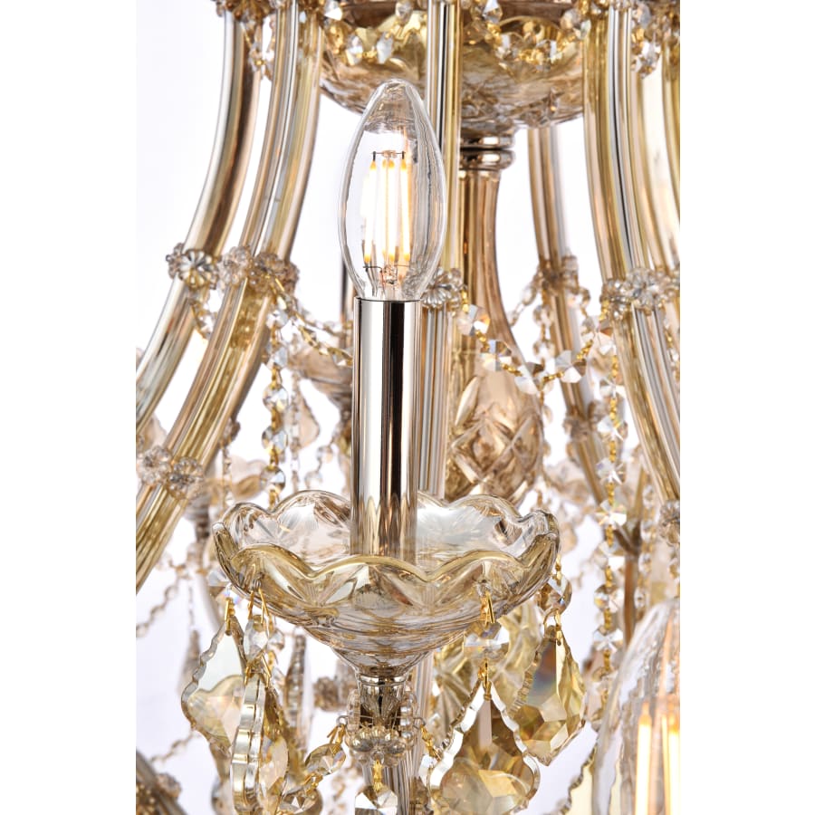 Elegant Lighting Maria Theresa 36 Light 46" Wide Crystal Chandelier with Golden Teak Royal Cut Crystals