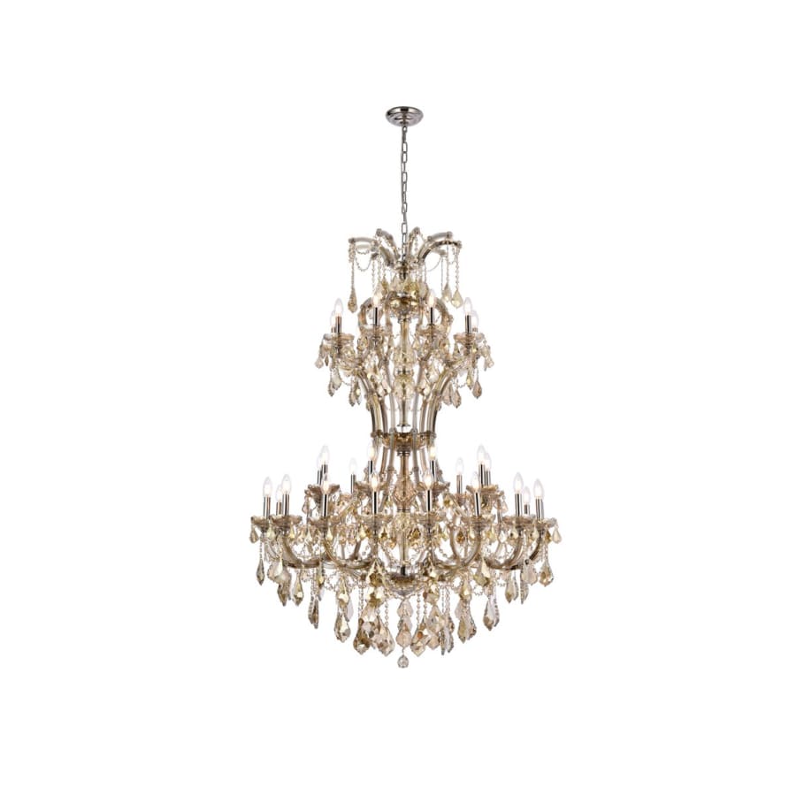 Elegant Lighting Maria Theresa 36 Light 46" Wide Crystal Chandelier with Golden Teak Royal Cut Crystals