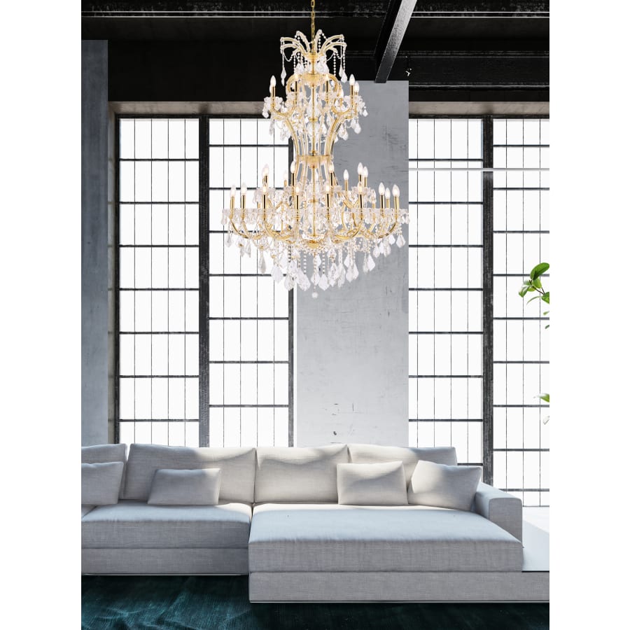 Elegant Lighting Maria Theresa 36 Light 46" Wide Crystal Chandelier with Clear Royal Cut Crystals