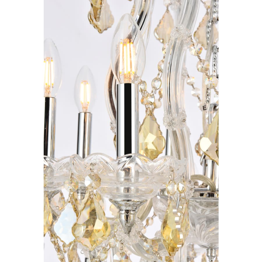 Elegant Lighting Maria Theresa 37 Light 44" Wide Crystal Chandelier with Golden Teak Royal Cut Crystals