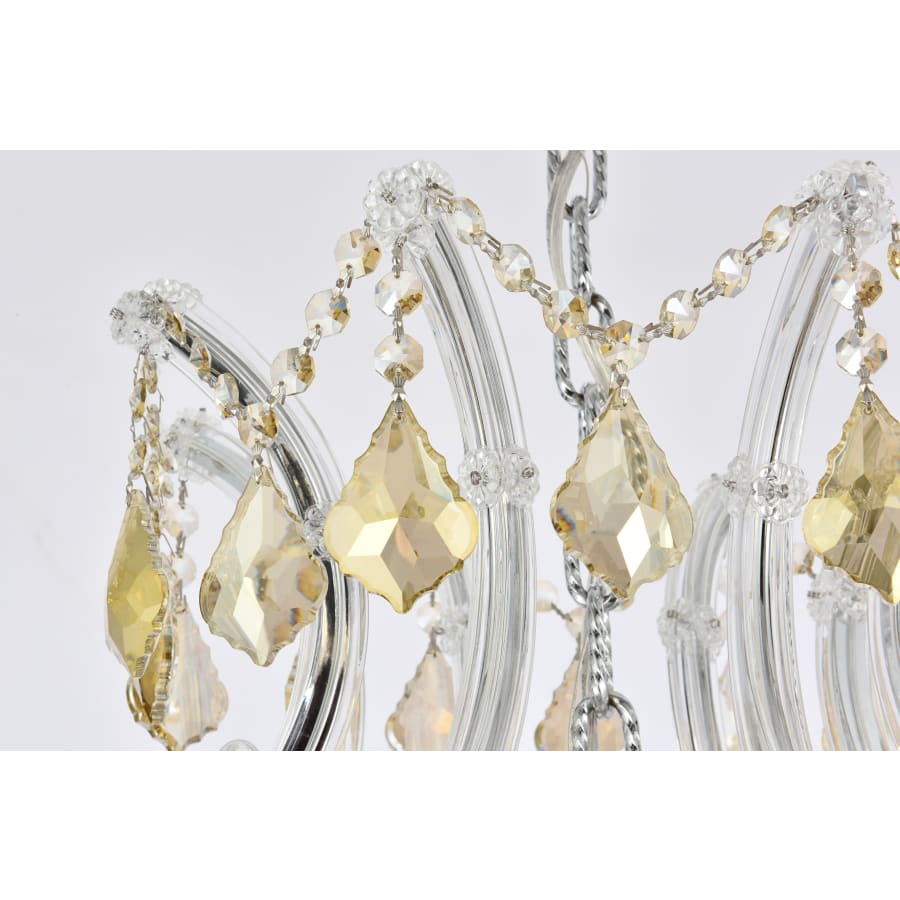 Elegant Lighting Maria Theresa 37 Light 44" Wide Crystal Chandelier with Golden Teak Royal Cut Crystals