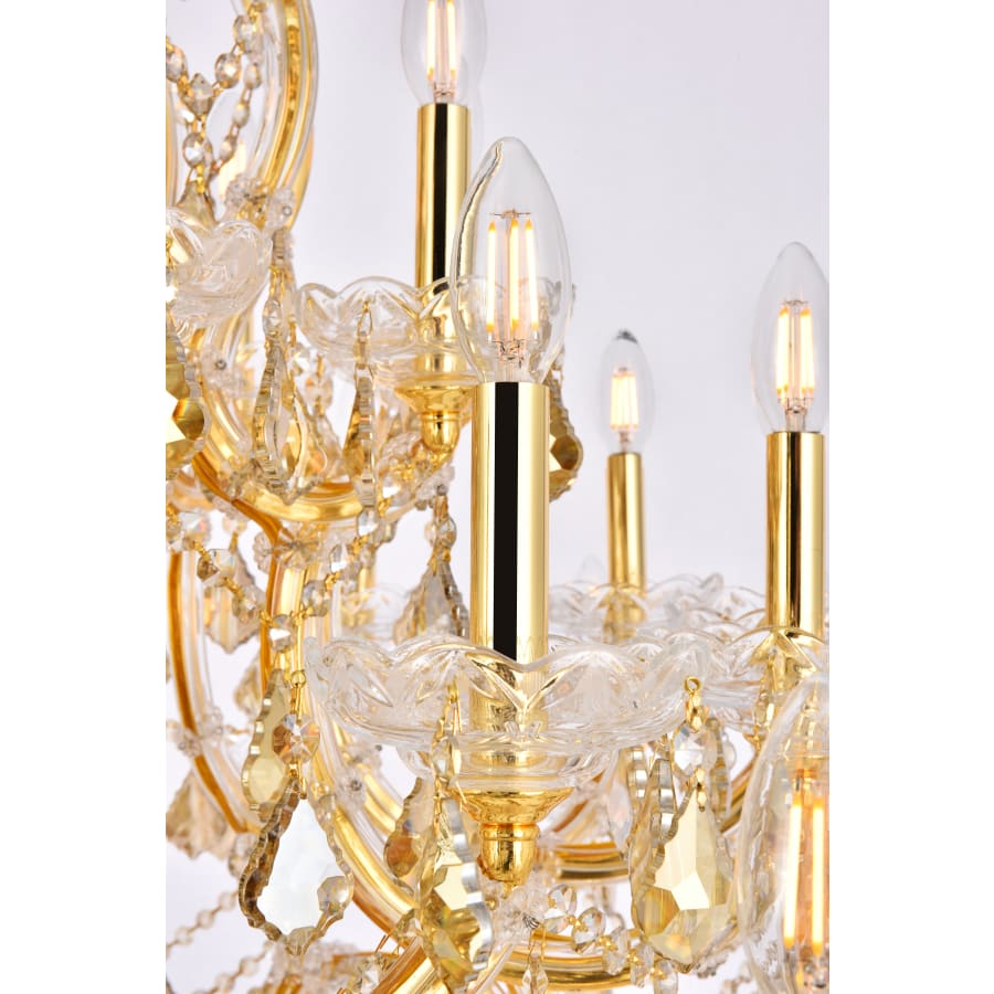 Elegant Lighting Maria Theresa 37 Light 44" Wide Crystal Chandelier with Golden Teak Royal Cut Crystals