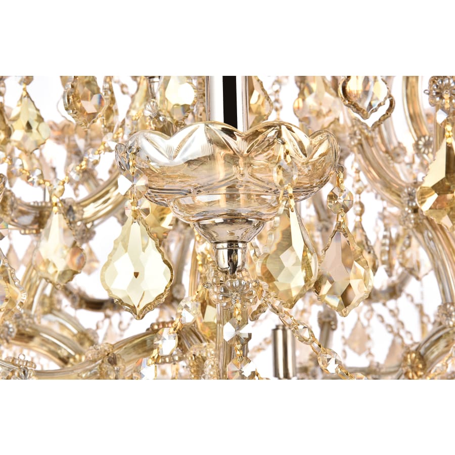 Elegant Lighting Maria Theresa 37 Light 44" Wide Crystal Chandelier with Golden Teak Royal Cut Crystals