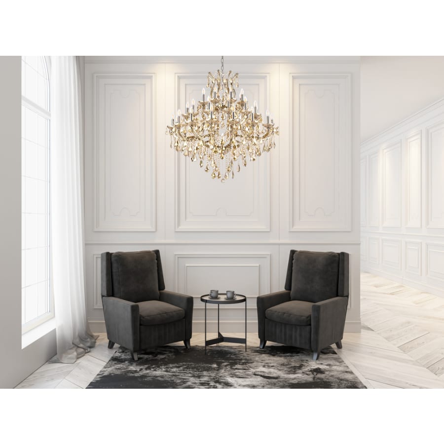 Elegant Lighting Maria Theresa 37 Light 44" Wide Crystal Chandelier with Golden Teak Royal Cut Crystals