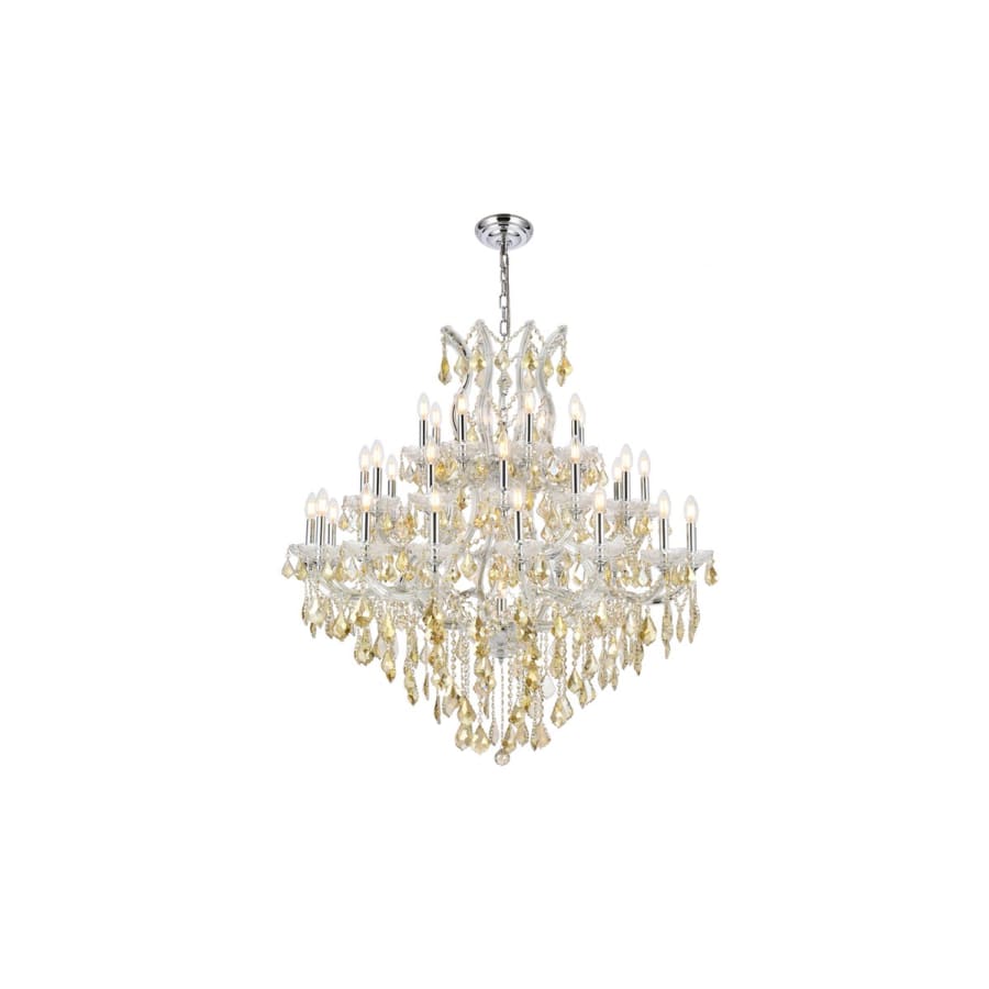 Elegant Lighting Maria Theresa 37 Light 44" Wide Crystal Chandelier with Golden Teak Royal Cut Crystals