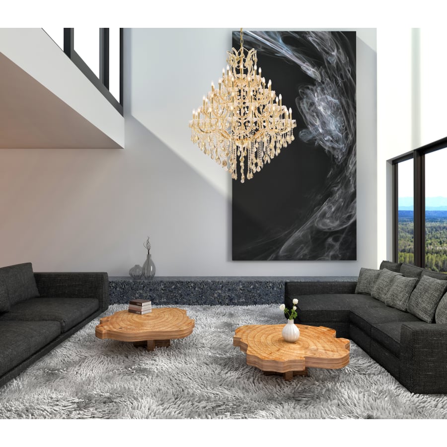 Elegant Lighting Maria Theresa 49 Light 46" Wide Crystal Chandelier with Golden Teak Royal Cut Crystals