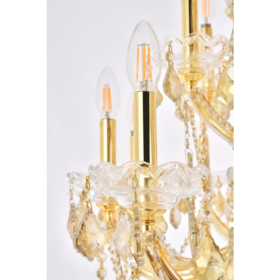 Elegant Lighting Maria Theresa 49 Light 46" Wide Crystal Chandelier with Golden Teak Royal Cut Crystals