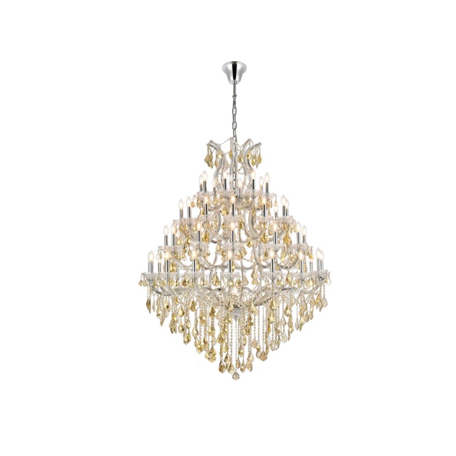 Elegant Lighting Maria Theresa 49 Light 46" Wide Crystal Chandelier with Golden Teak Royal Cut Crystals