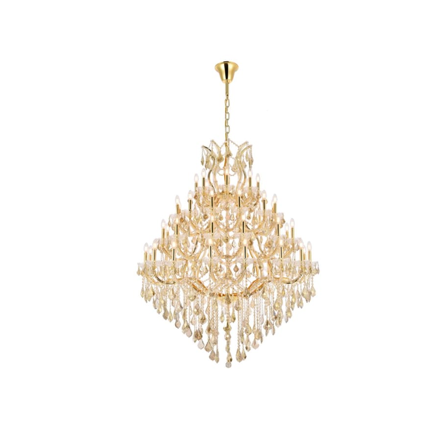 Elegant Lighting Maria Theresa 49 Light 46" Wide Crystal Chandelier with Golden Teak Royal Cut Crystals