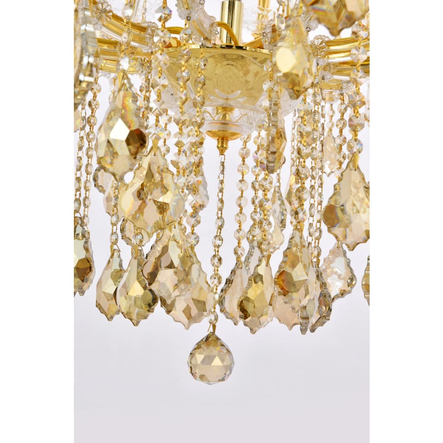 Elegant Lighting Maria Theresa 41 Light 52" Wide Crystal Chandelier with Golden Teak Royal Cut Crystals