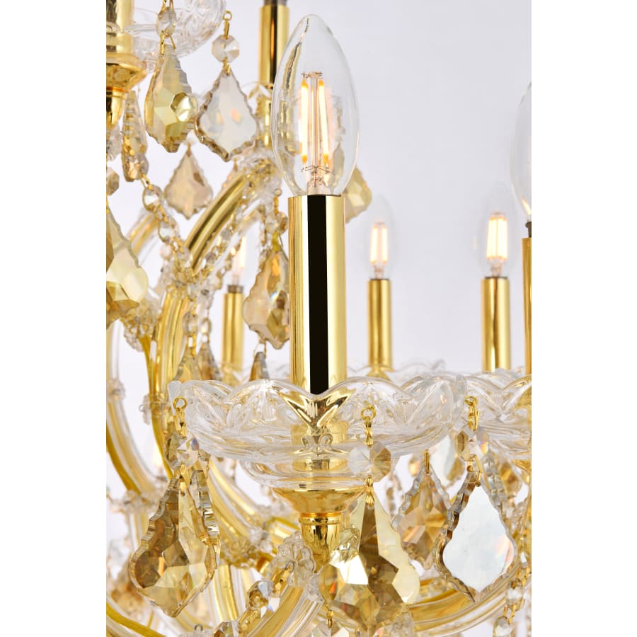 Elegant Lighting Maria Theresa 41 Light 52" Wide Crystal Chandelier with Golden Teak Royal Cut Crystals