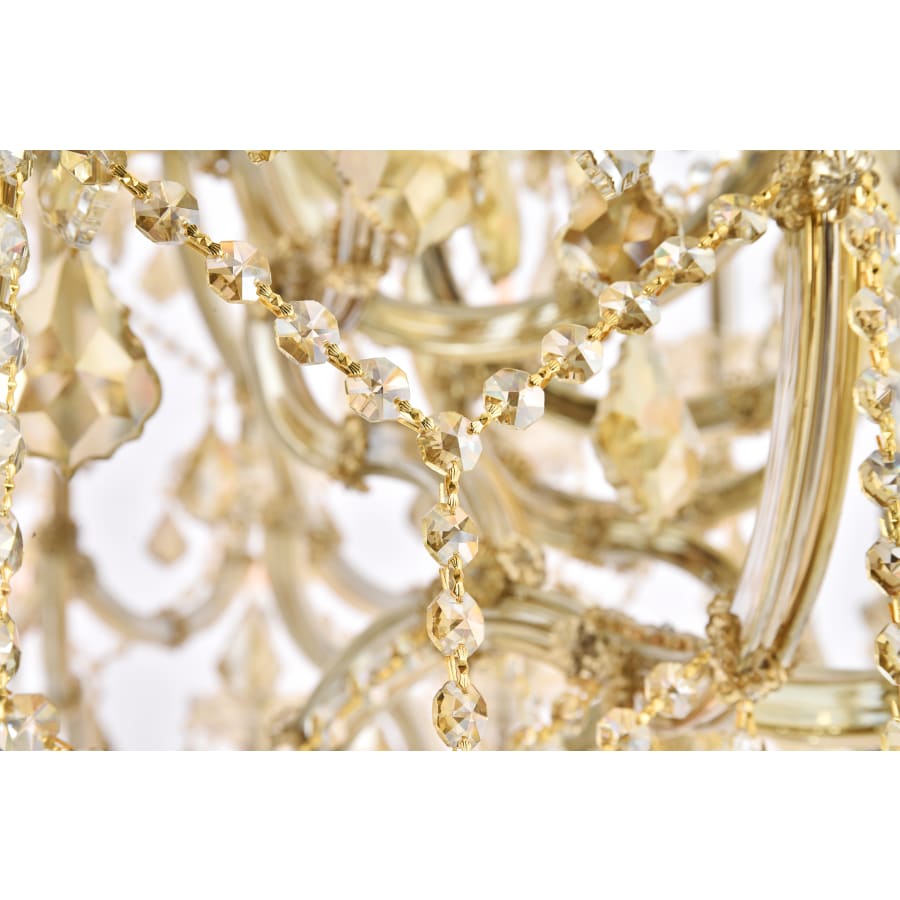 Elegant Lighting Maria Theresa 61 Light 54" Wide Crystal Chandelier with Golden Teak Royal Cut Crystals