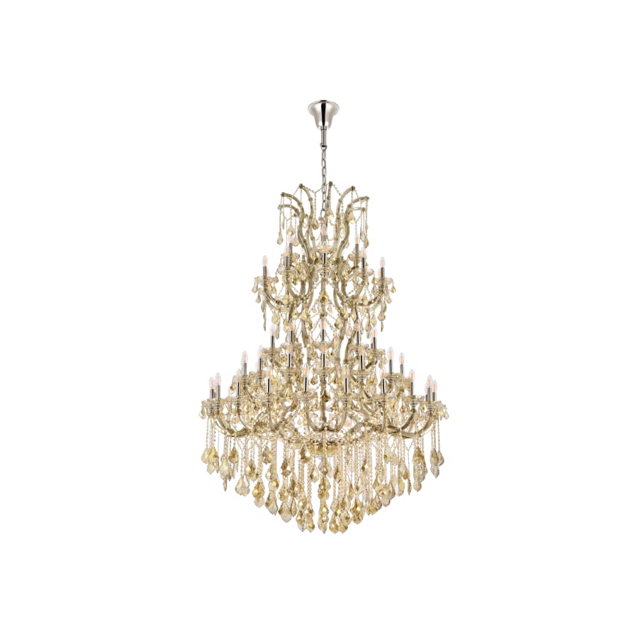 Elegant Lighting Maria Theresa 61 Light 54" Wide Crystal Chandelier with Golden Teak Royal Cut Crystals
