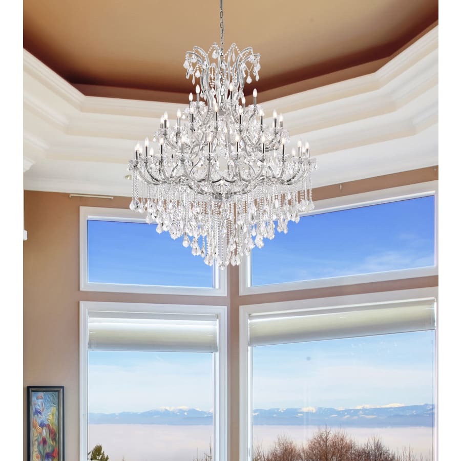 Elegant Lighting Maria Theresa 49 Light 60" Wide Crystal Chandelier with Clear Royal Cut Crystals