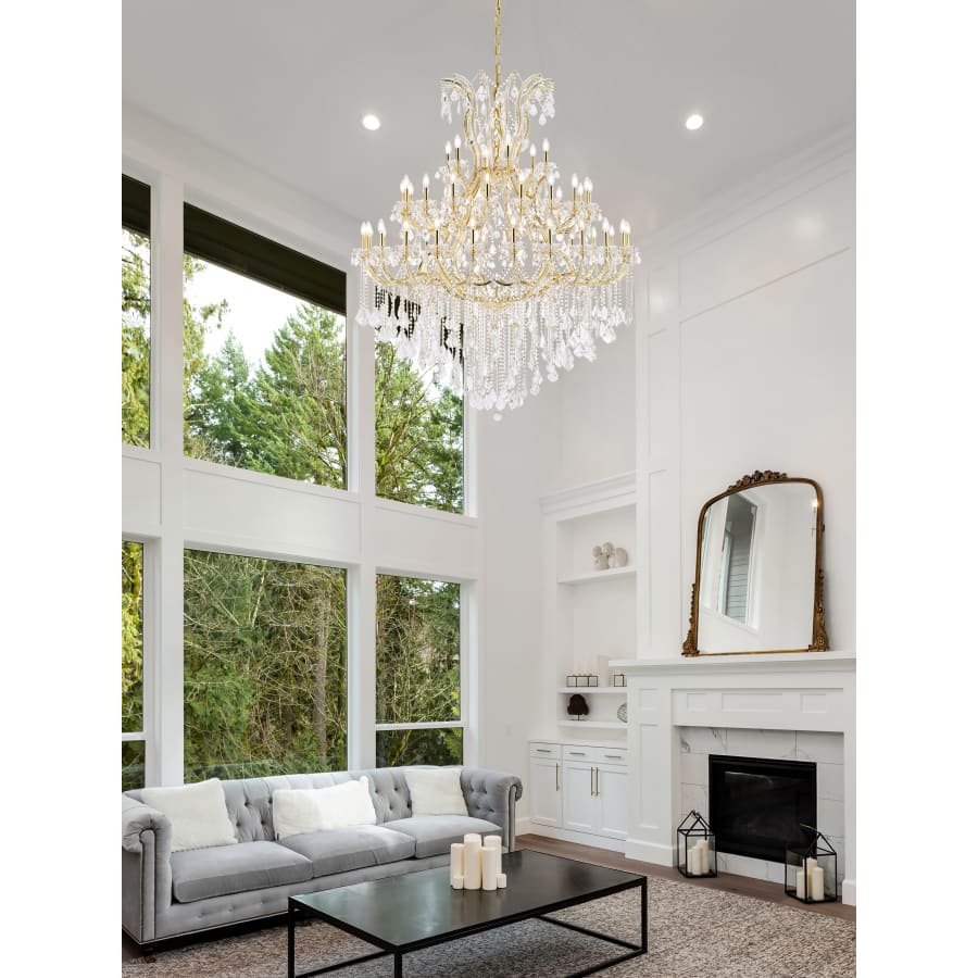 Elegant Lighting Maria Theresa 49 Light 60" Wide Crystal Chandelier with Clear Royal Cut Crystals