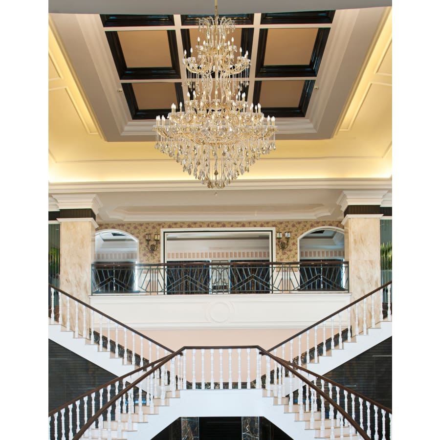 Elegant Lighting Maria Theresa 87 Light 72" Wide Crystal Chandelier with Golden Teak Royal Cut Crystals