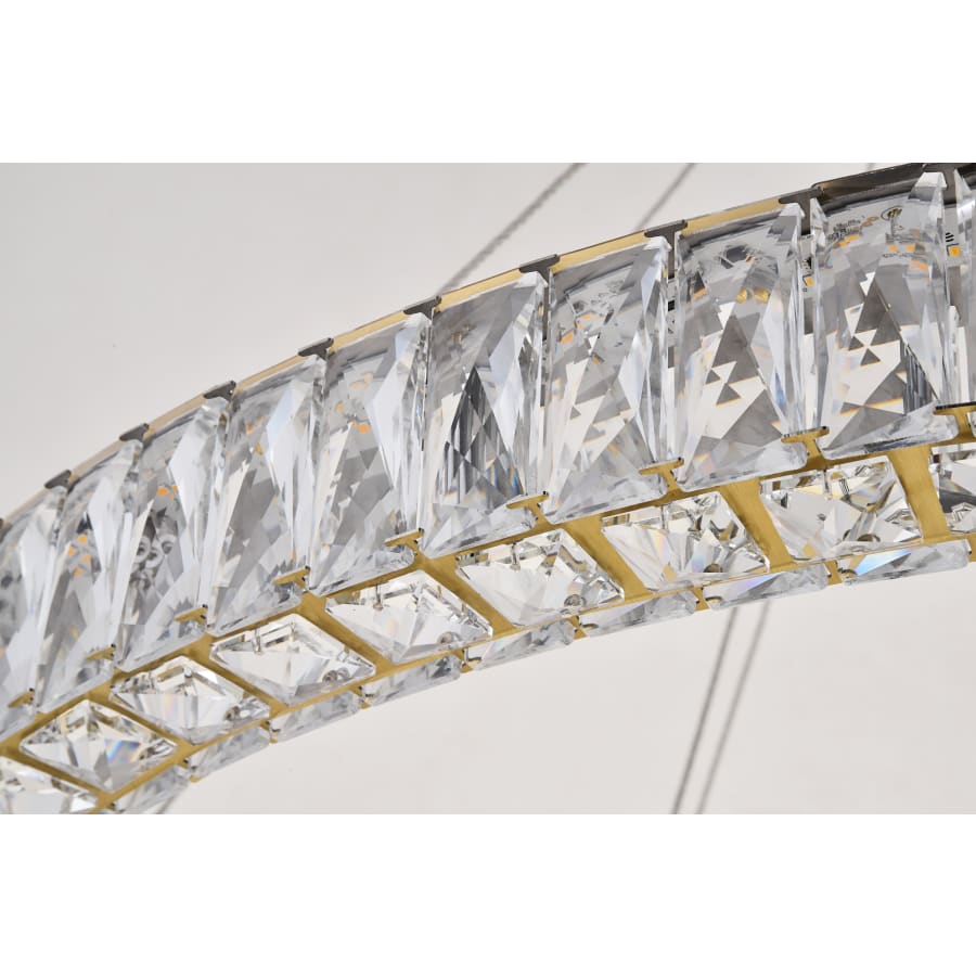 Elegant Lighting Monroe 2 Light 42" Wide LED Crystal Ring Chandelier with Clear Royal Cut Crystals