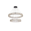 Elegant Lighting Monroe 36" Wide LED Crystal Ring Chandelier with Clear Crystal Accents