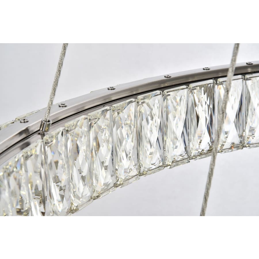 Elegant Lighting Monroe 3 Light 32" Wide LED Crystal Ring Chandelier with Clear Royal Cut Crystals
