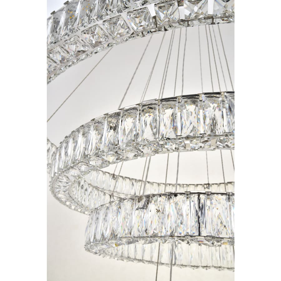 Elegant Lighting Monroe 4 Light 42" Wide LED Crystal Ring Chandelier with Clear Royal Cut Crystals