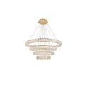 Elegant Lighting Monroe 4 Light 42" Wide LED Crystal Ring Chandelier with Clear Royal Cut Crystals
