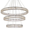 Elegant Lighting Monroe 41" Wide LED Crystal Ring Chandelier with Clear Crystal Accents