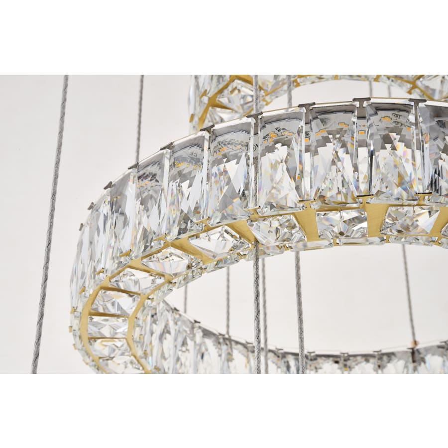 Elegant Lighting Monroe 5 Light 26" Wide LED Crystal Ring Chandelier with Clear Royal Cut Crystals