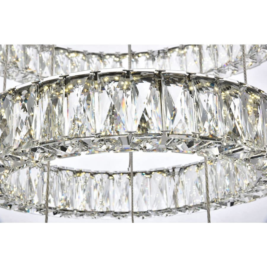 Elegant Lighting Monroe 5 Light 26" Wide LED Crystal Ring Chandelier with Clear Royal Cut Crystals