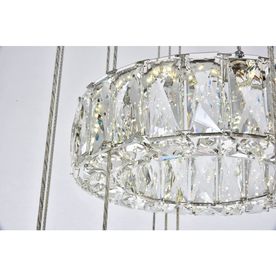 Elegant Lighting Monroe 5 Light 26" Wide LED Crystal Ring Chandelier with Clear Royal Cut Crystals