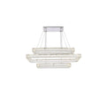 Elegant Lighting Monroe 50" Wide LED Crystal Linear Chandelier with Clear Crystal Accents