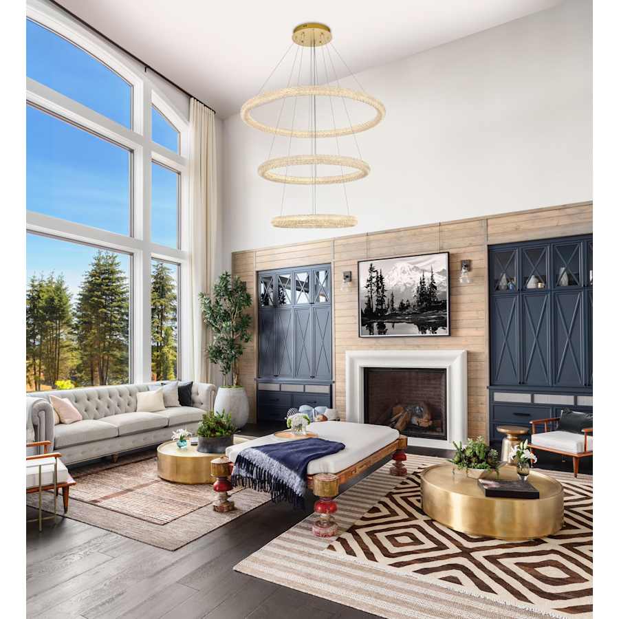 Elegant Lighting Bowen 42" Wide Ring Chandelier