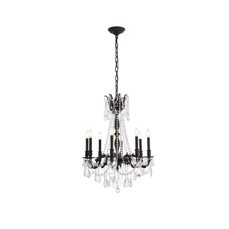 Elegant Lighting Rosalia 8 Light 24" Wide Crystal Chandelier with Golden Teak Royal Cut Crystals