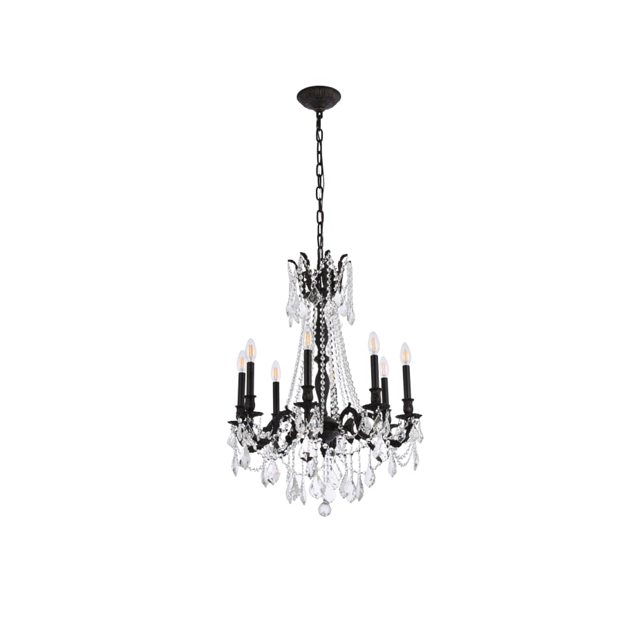 Elegant Lighting Rosalia 8 Light 24" Wide Crystal Chandelier with Golden Teak Royal Cut Crystals